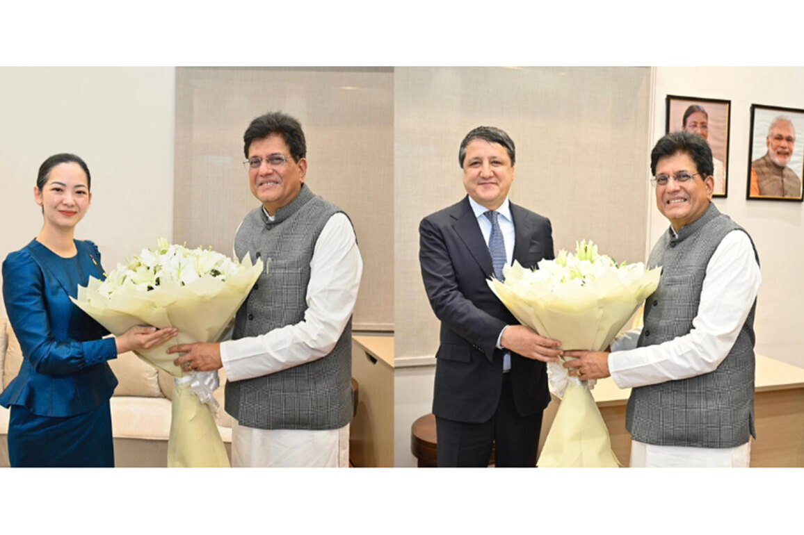 Union Minister Piyush Goyal meets ministers from Tajikistan and Cambodia to expand bilateral trade and investment ties