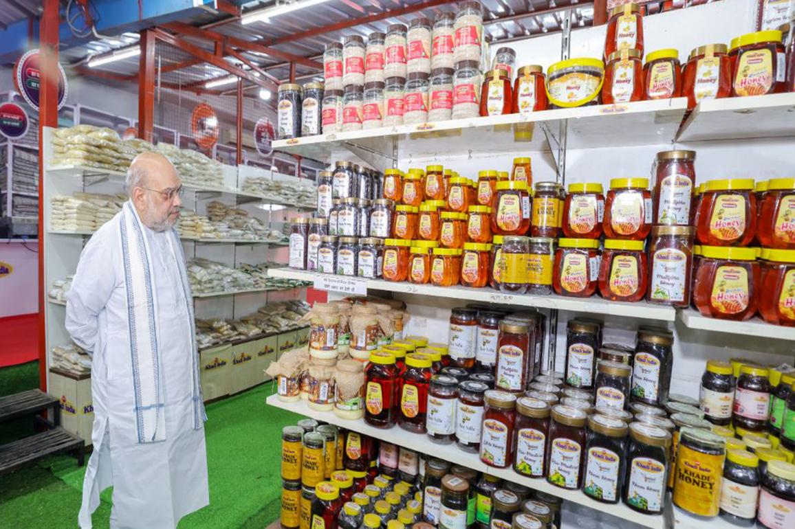 Delhi: Amit Shah visits Khadi India showroom in Connaught Place; urges every family to purchase products