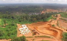 Aerial view of Endeavour Mining's Ity gold mine located around 480 km northwest of Abidjan in southern Côte d'Ivoire