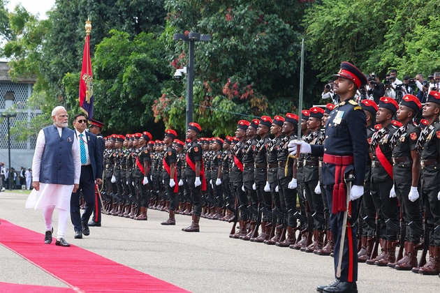 PM Modi receives unprecedented ceremonial welcome in Sri Lanka