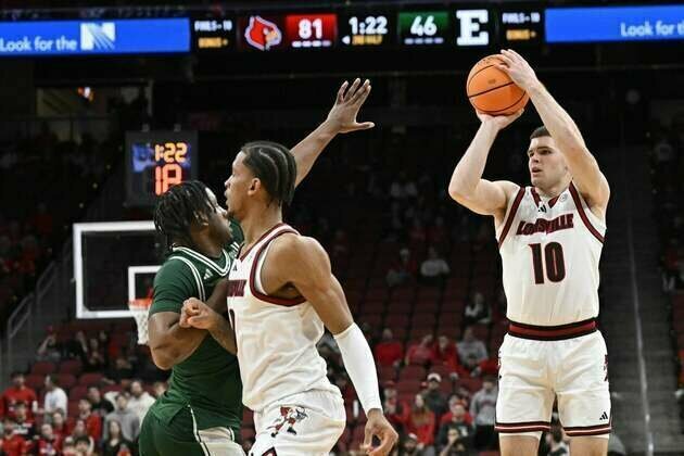 No. 6 Louisville uses defense, 3-pointers to tackle Eastern Michigan