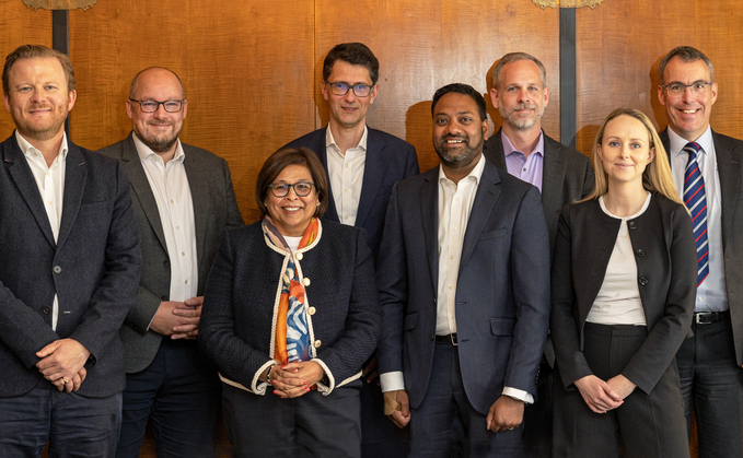 From left: L&G managing director for venture capital Christopher Hopkins; LCP head of DC investment strategy Stephen Budge; IFM Investors head of infrastructure Deepa Bharadwaj; L&G head of diversified strategies Martin Dietz; L&G head of DC investment proposition Jesal Mistry; Goldman Sachs head of alternatives portfolio solutions Daniel Murphy; L&G Affordable Housing Fund fund manager Ali Farrell, and PP editor Jonathan Stapleton. From left: L&G managing director for venture capital Christopher Hopkins; LCP head of DC investment strategy Stephen Budge; IFM Investors head of infrastructure Deepa Bharadwaj; L&G head of diversified strategies Martin Dietz; L&G head of DC investment proposition Jesal Mistry; Goldman Sachs head of alternatives portfolio solutions Daniel Murphy; L&G Affordable Housing Fund fund manager Ali Farrell, and PP editor Jonathan Stapleton.