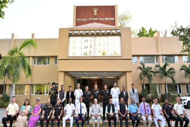 Trainee officers of National Defence College meet Andhra Governor