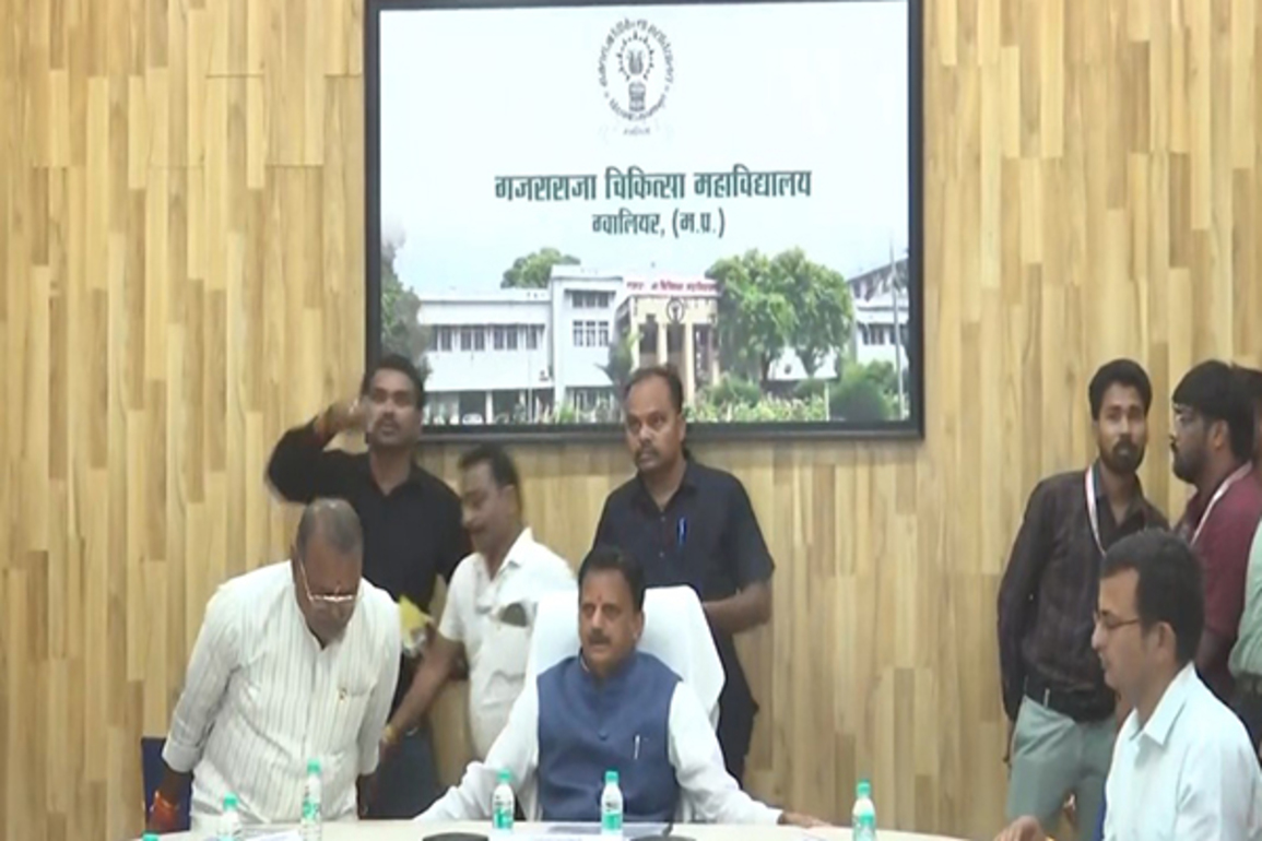 Madhya Pradesh Deputy CM Rajendra Shukla attends health department meeting in Gwalior