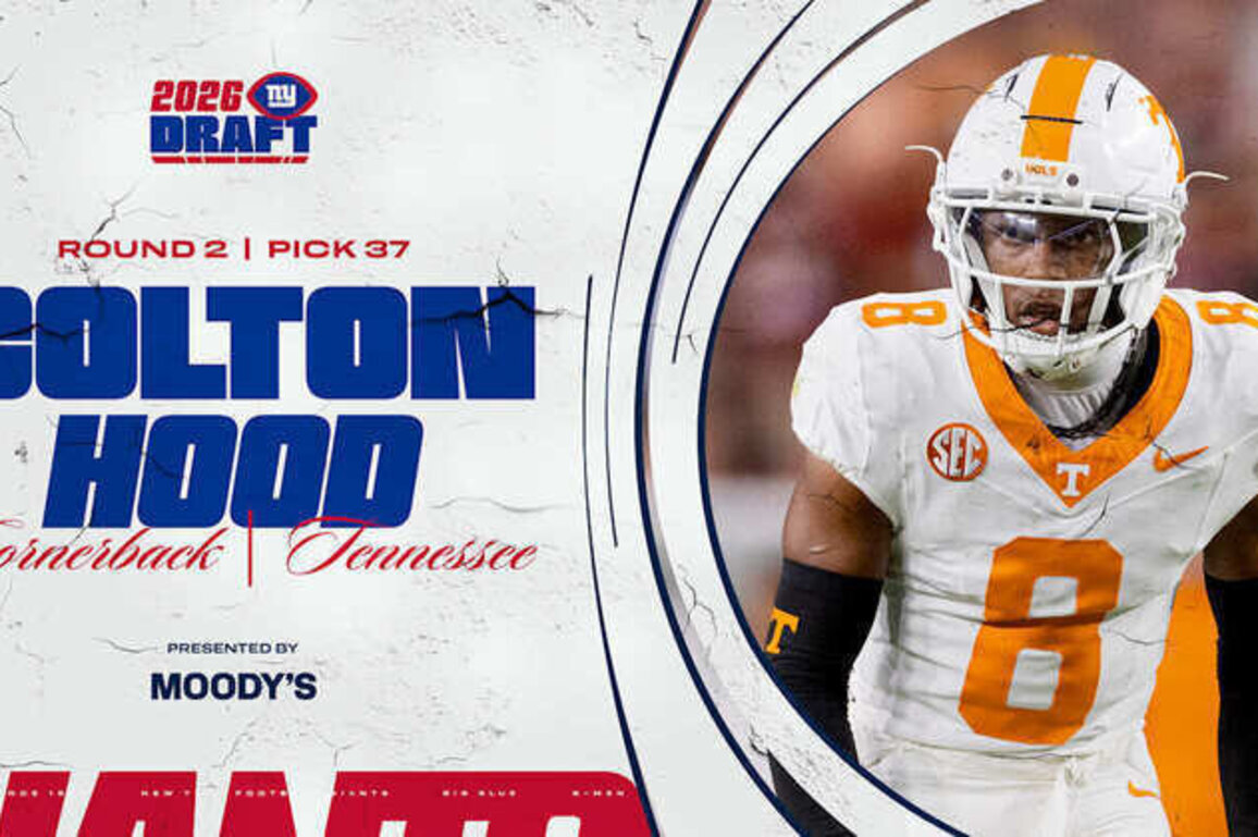 Giants draft Tennessee CB Colton Hood in Round 2