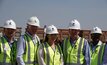 The Premier, the Transport Minister and the Local Pilbara member with Barry Fitzgerald from Roy Hill at the start of bridge construction