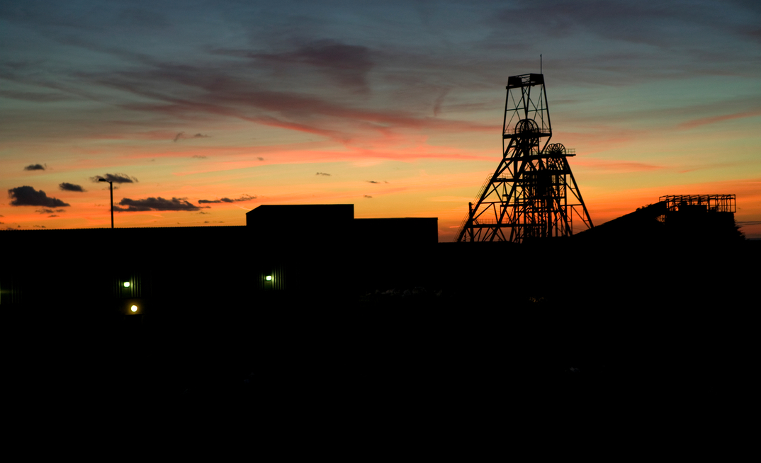 Headgear of South Crofty tin mine, Cornwall - the last tin mine to close in Europe in 1998.