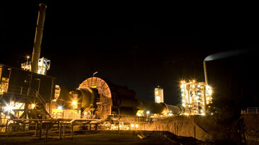 The Windimurra kiln at night.
