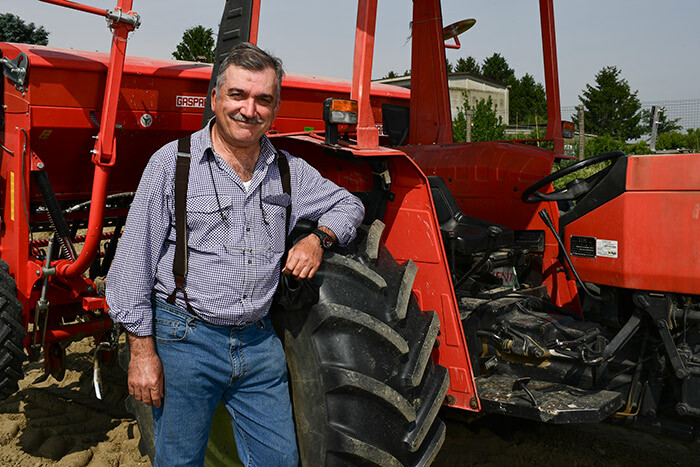  talian farmer ergio ombardi 63 poses by his tractor at his rice plantation near obbio ombardy during the countrys lockdown aimed at curbing the spread of the 19 infection caused by the novel coronavirus hoto by    