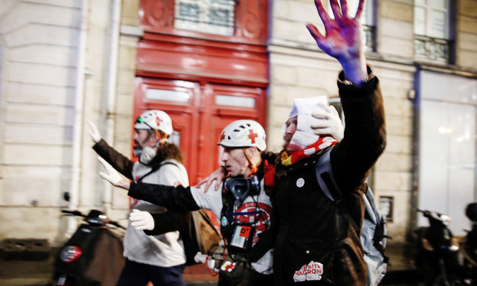 Tensions flare in French protests over pension Tensions flare in French protests over pension