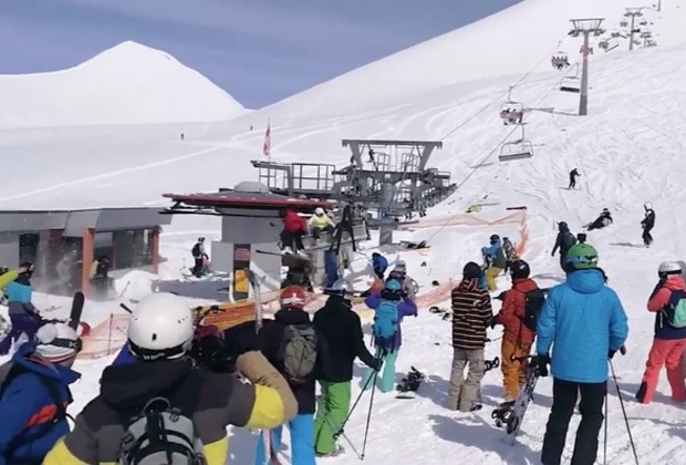 Ski lift hurls out of control in Georgia, flinging carriages