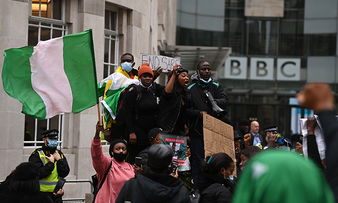 Hundreds protest in London against Nigeria violence Hundreds protest in London against Nigeria violence