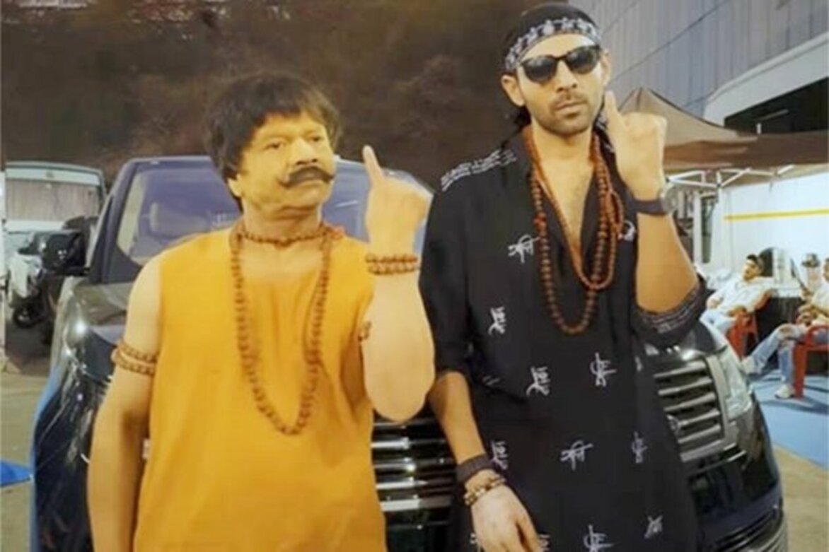 Kartik Aaryan, Rajpal Yadav promote 'Chandu Champion' in 'Bhool Bhulaiyaa 3' style