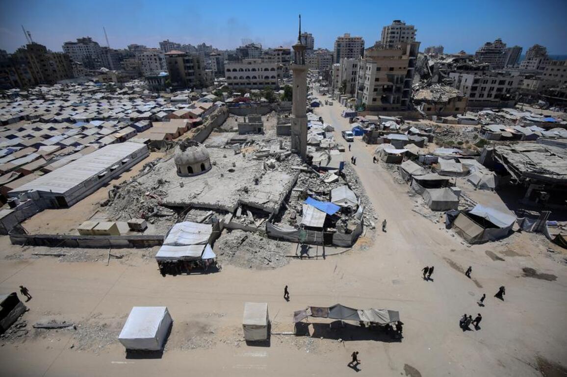 Mideast in Pictures: Gaza's displaced live in tents amid ruins