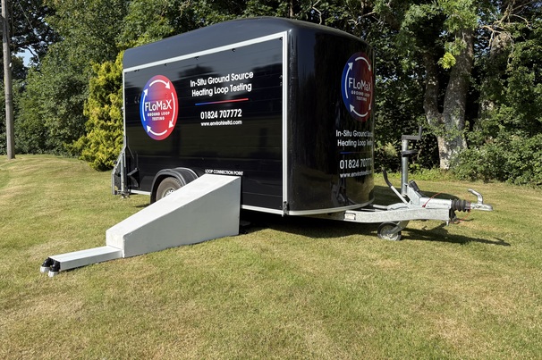 FLoMaX connected to a borehole with the connecting pipework protected by insulated steel plate for operator protection and the avoidance of interference from temperature and direct sunlight