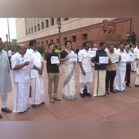 Parliament: Priyanka Gandhi joins Congress protest against arrest of two nuns in Chhattisgarh
