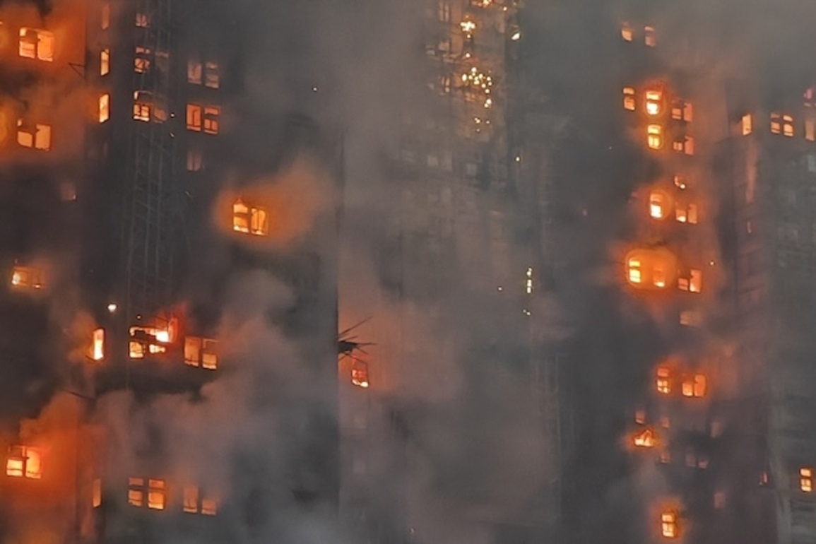 Firefighters battle blaze in multiple high rise towers