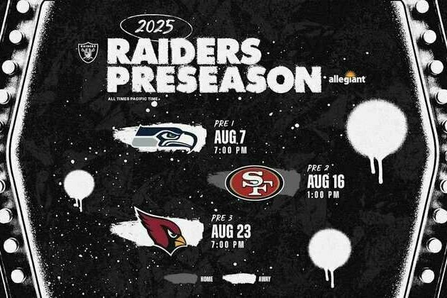 Raiders finalize 2025 preseason schedule