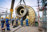  A ball mill is being installed at Kamoa-Kakula