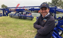  Berrima Engineering's Martin Morona with his award-winning hay rake. Picture Mark Saunders.