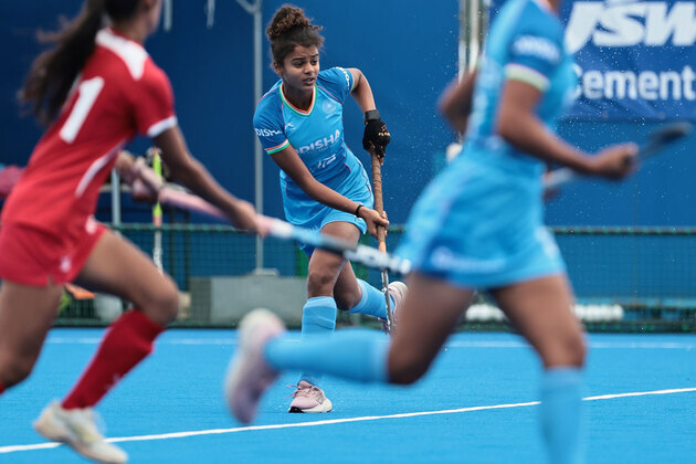 Nousheen, Geethasri lead Indian women's hockey team's 25-0 rout of Singapore to top Pool A in U18 Asia Cup 2026
