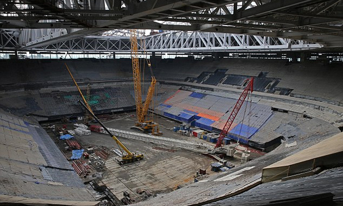 Work on 2018 World Cup venue halted over dispute Work on 2018 World Cup venue halted over dispute