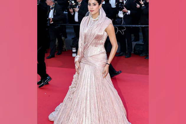 "Reminding us of Sridevi," say fans as they hail Janhvi Kapoor's Cannes debut look in Tarun Tahiliani outfit
