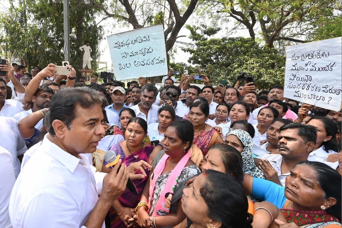 "Bulldozer rule of Congress in the State": BRS Working President KT Rama Rao