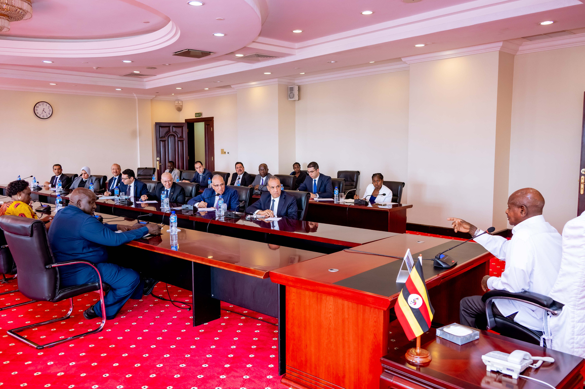 UGANDA-ENTEBBE-PRESIDENT MUSEVENI-EGYPTIAN FM-MEETING
