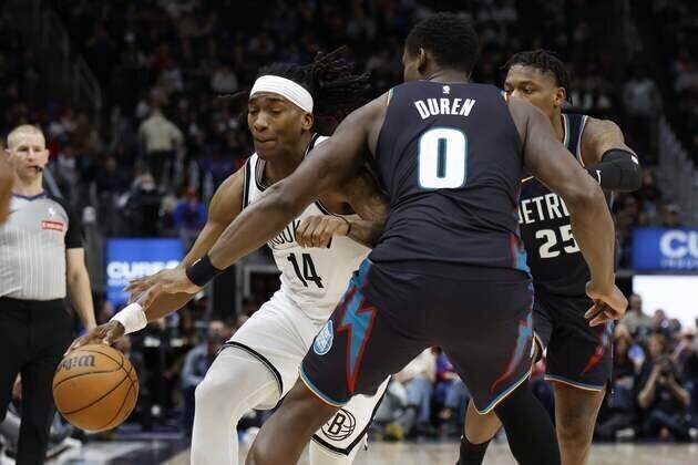 NBA roundup: Down 23, Nets stun Pistons to halt 10-game skid