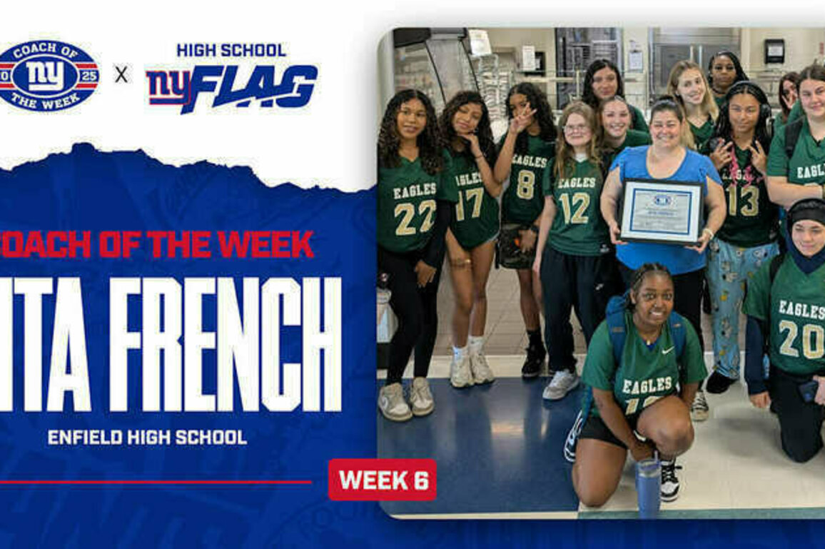 Giants name Enfield's Rita French Flag Football Coach of the Week