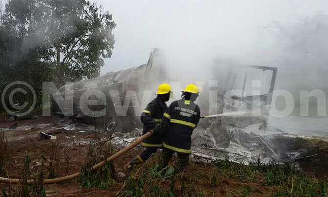 Two fuel trucks overturn in Masaka Two fuel trucks overturn in Masaka