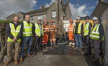  The Kensa Utilities team at the drilling of the first borehole for the Heat the Streets project in the Cornish village of Stithians