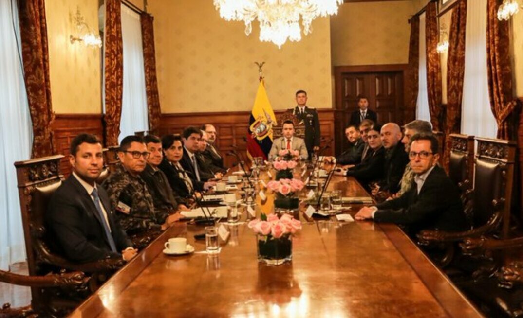  Ecuador's president Daniel Naboa with the COSEPE state security council