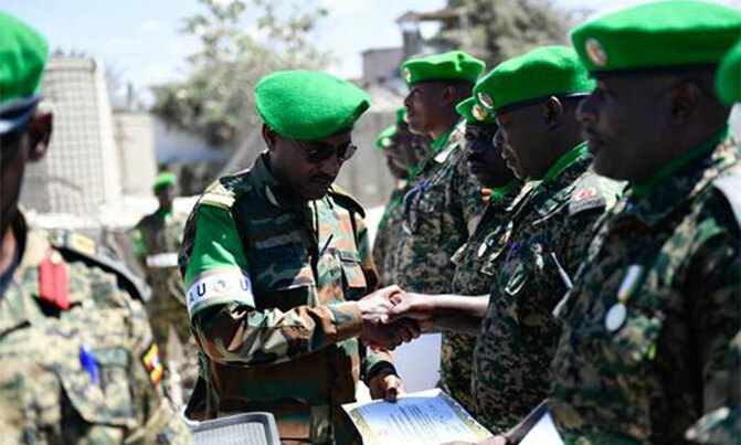 Ugandan battle group honoured for outstanding service in Somalia Ugandan battle group honoured for outstanding service in Somalia