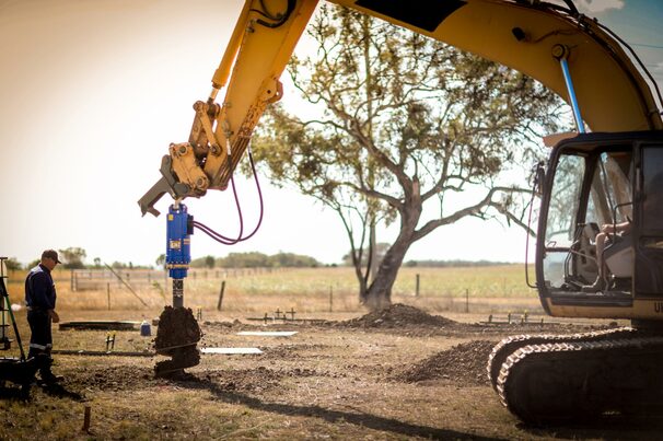 Auger Torque’s Earth Drill 25,000 Max, combined with custom Hard Rock Pilot Bits, ensured optimal performance even in the toughest ground conditions. Credit: Auger Torque