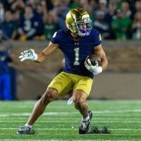 Notre Dame WR Jaden Greathouse (thigh) out vs. NC State