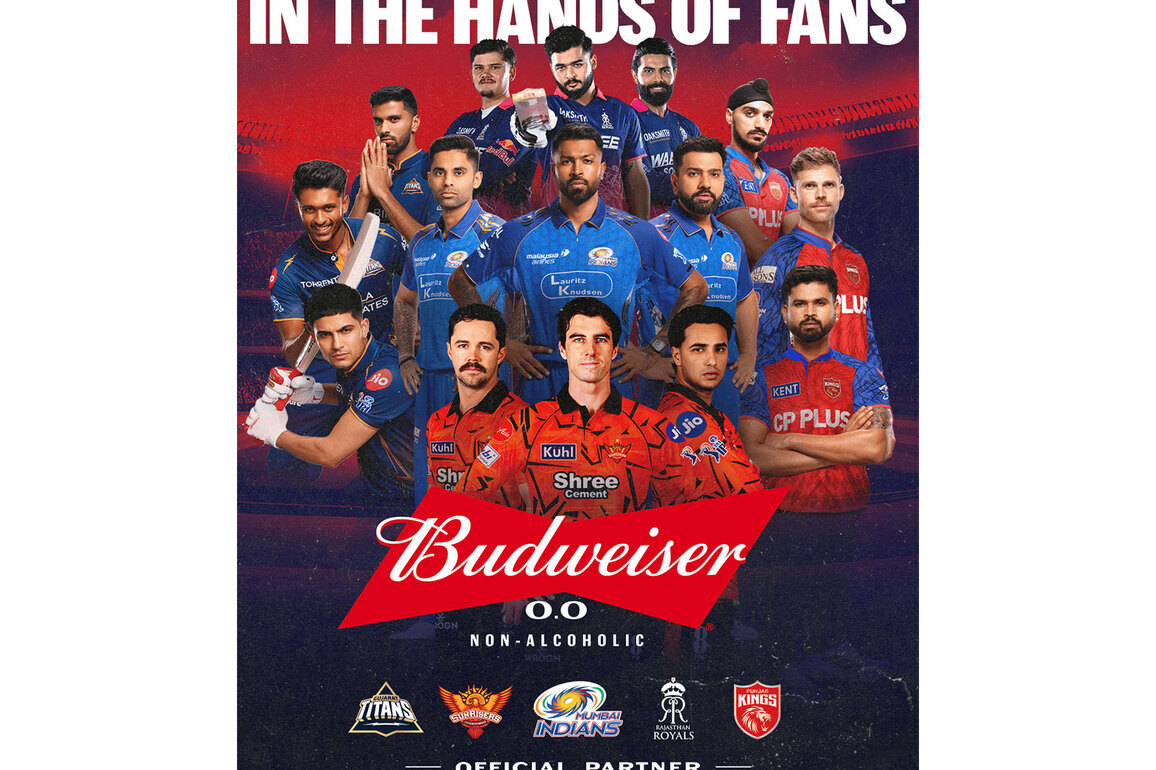 Budweiser 0.0 Announces Debut Partnership with Mumbai Indians, Gujarat Titans, Punjab Kings, Sunrisers Hyderabad and Rajasthan Royals