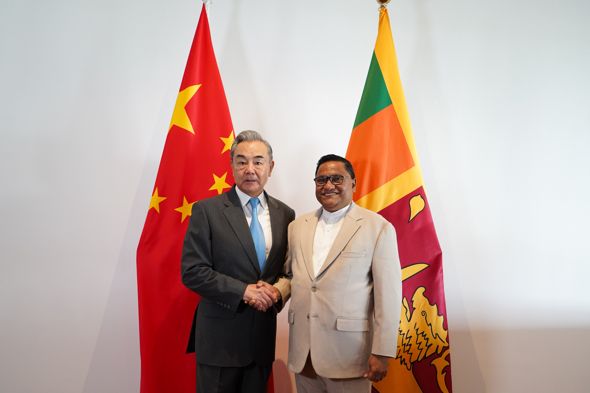 SRI LANKA-FM-CHINA-WANG YI-MEETING