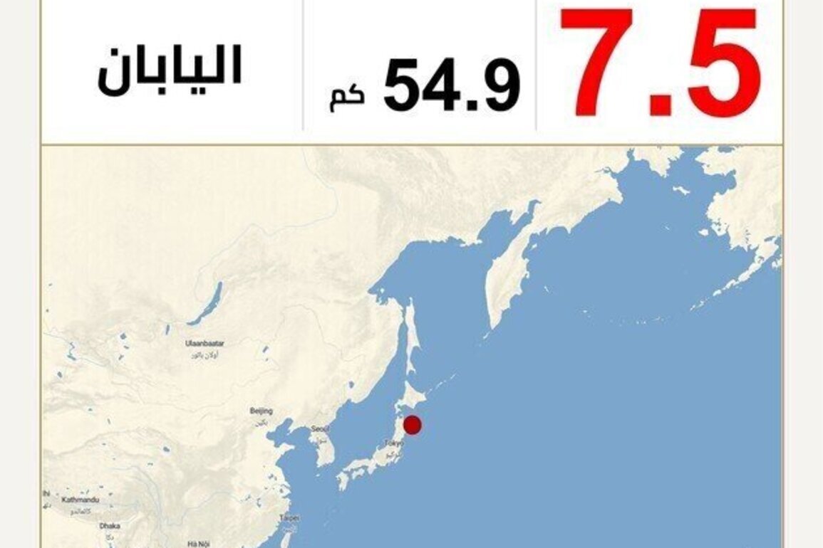NCM records 7.5-magnitude earthquake in Japan