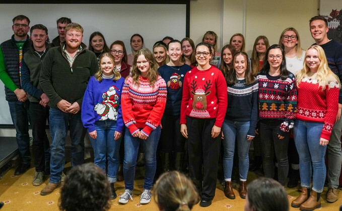 Devon Young Farmers' Club sets up festive choir and sings for 'An audience with Kaleb Cooper'