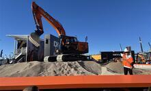Brian Kim, heavy excavator product manager at DEVELON talks media through the new machines 