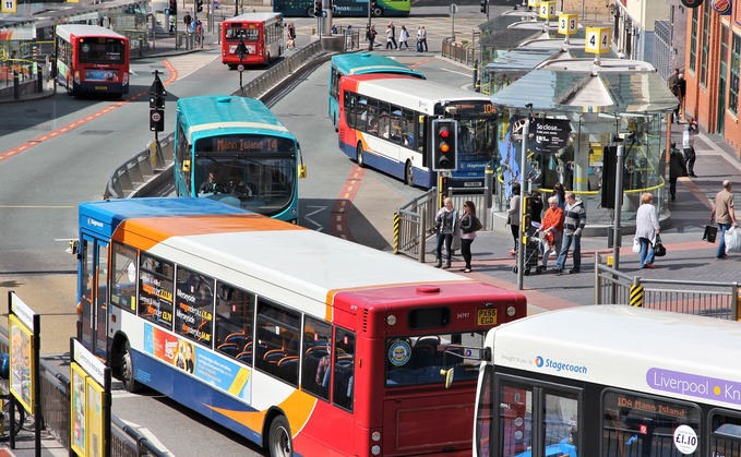 Buses line up in Liverpool | Credit: iStock