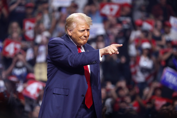 Donald Trump at a campaign rally in Arizona. 