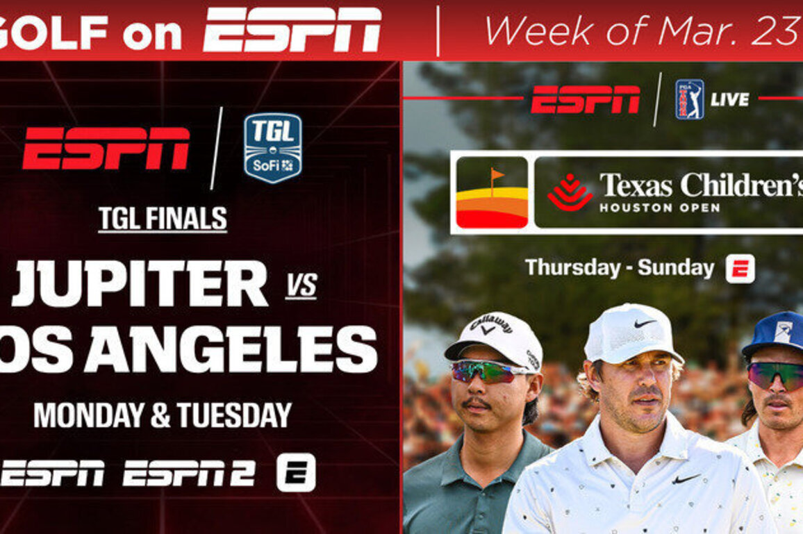 ESPN golf: Jupiter & Los Angeles face off in TGL Finals; Texas Children's Houston Open tees off on the ESPN App