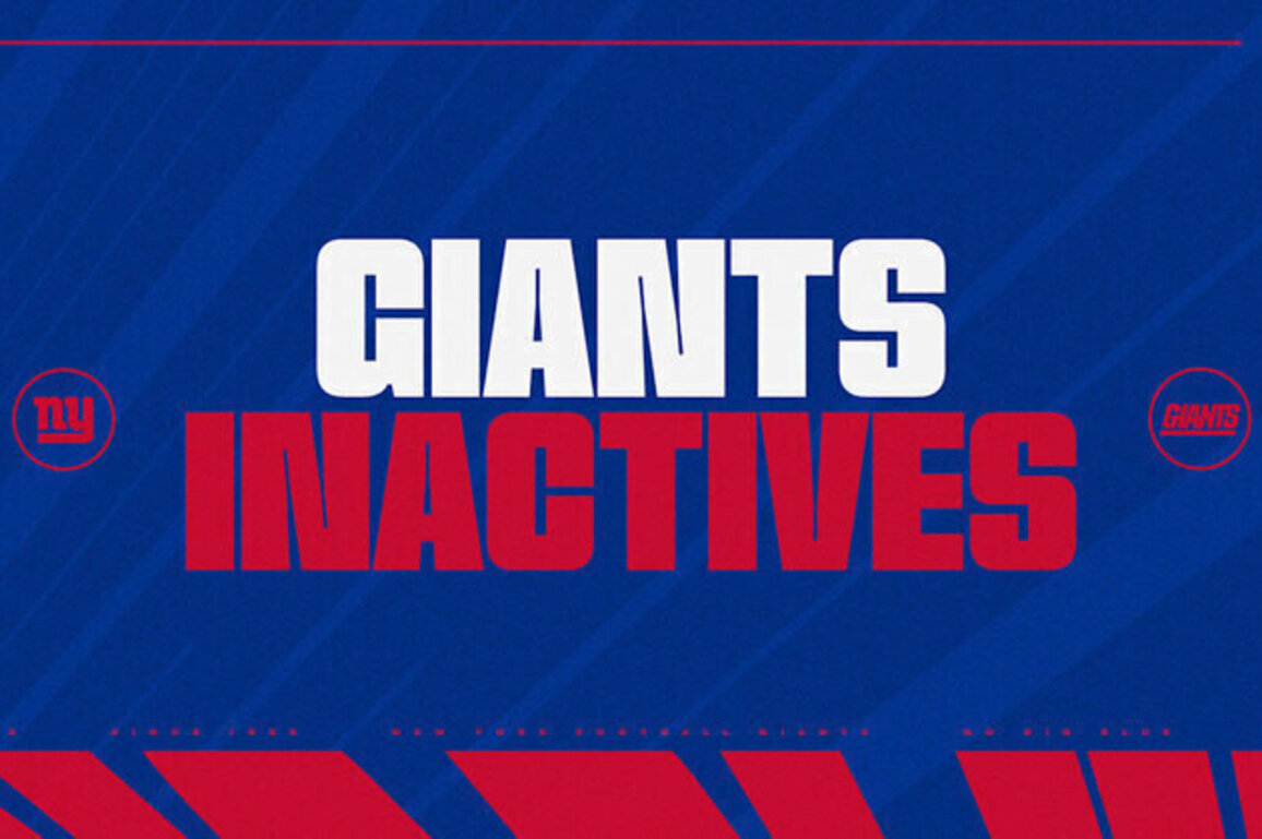 Inactives: Who's in, who's out for Giants vs. Commanders