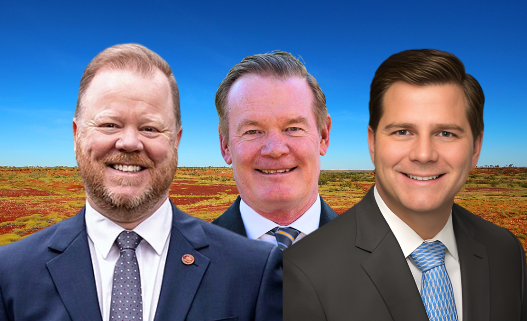 The three men with the future of fracking in the Kimberley in their hands. (L-R): WA environment minister Matthew Swinbourn, WA EPA chair Darren Walsh and BME boss Rhett Bennett