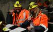  KOFM Radio regular hosts Tanya and Steve underground at Centennial Coal's Mandalong mine,  