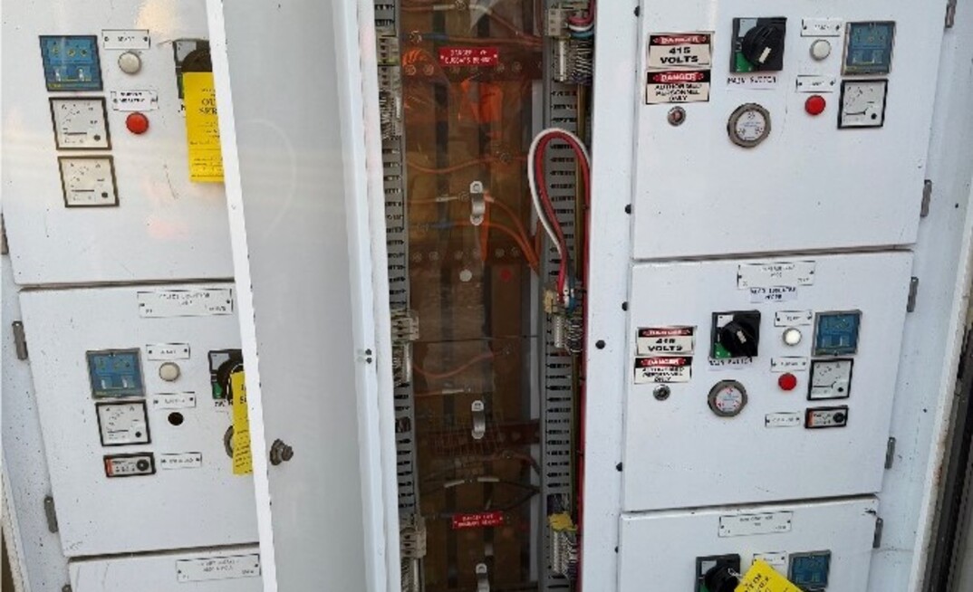 The distribution board after the incident.