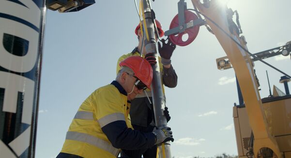 Minex CRC's LIBS tool being positioned during the trial.